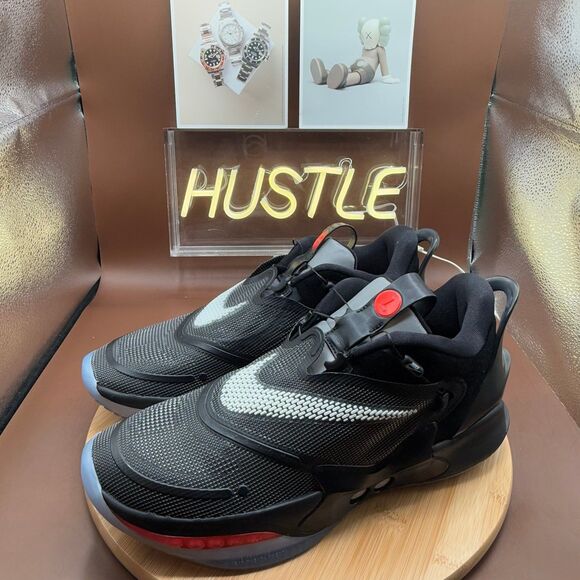 Nike Adapt BB 2.0 Black/White/Bright Crimson Auto Laces Mens SZ 11 - Picture 2 of 12